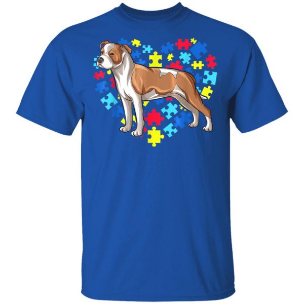 Autism Awareness American Staffordshire Terrier Dog Heart T-Shirt, Long Sleeve, Hoodie