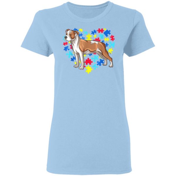 Autism Awareness American Staffordshire Terrier Dog Heart T-Shirt, Long Sleeve, Hoodie