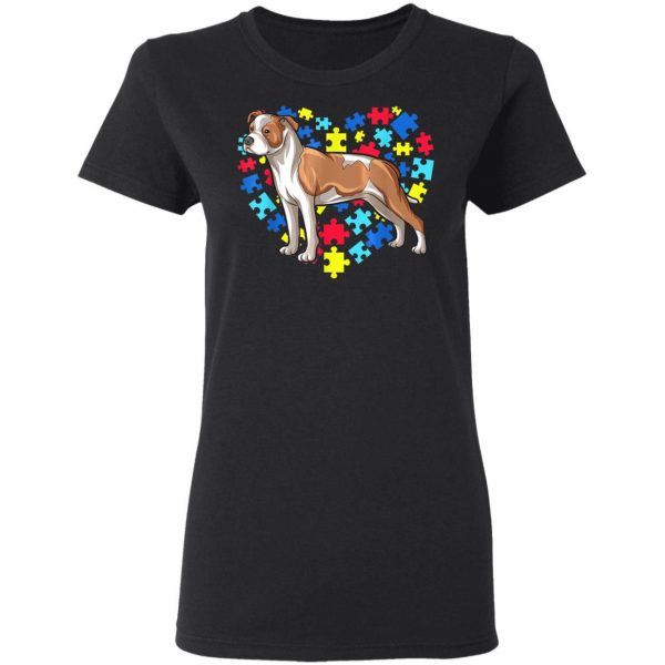 Autism Awareness American Staffordshire Terrier Dog Heart T-Shirt, Long Sleeve, Hoodie