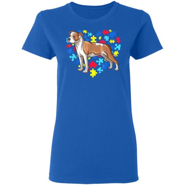 Autism Awareness American Staffordshire Terrier Dog Heart T-Shirt, Long Sleeve, Hoodie