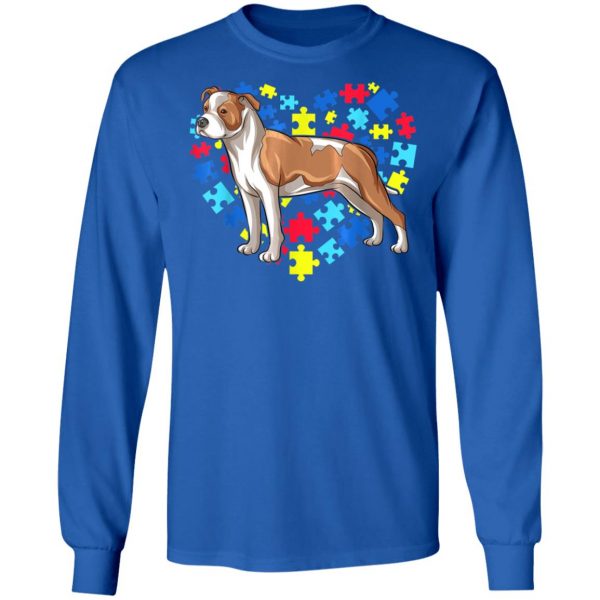 Autism Awareness American Staffordshire Terrier Dog Heart T-Shirt, Long Sleeve, Hoodie