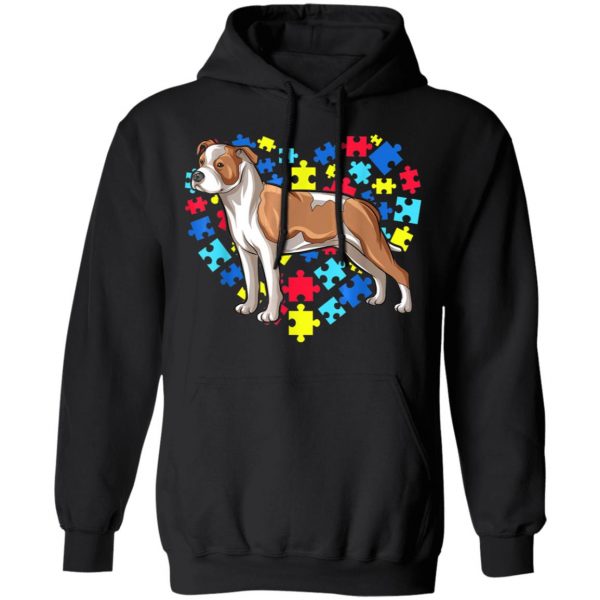 Autism Awareness American Staffordshire Terrier Dog Heart T-Shirt, Long Sleeve, Hoodie