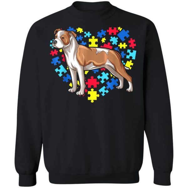 Autism Awareness American Staffordshire Terrier Dog Heart T-Shirt, Long Sleeve, Hoodie