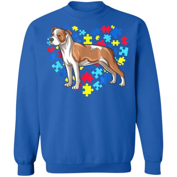 Autism Awareness American Staffordshire Terrier Dog Heart T-Shirt, Long Sleeve, Hoodie