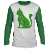 Cat St Patricks Day Irish American Flag Cat T-Shirt, Long Sleeve, Tank Top