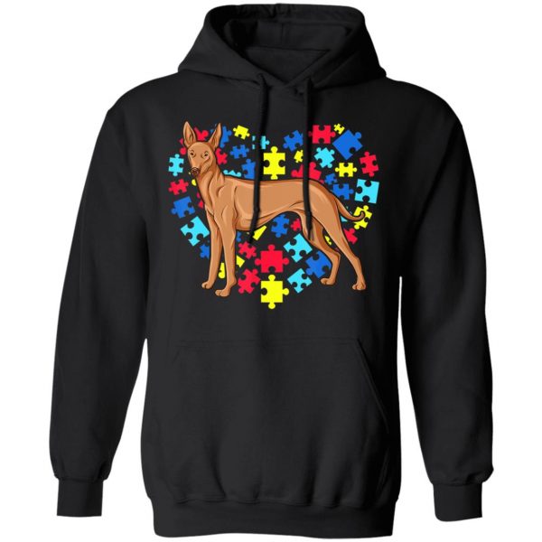 Autism Awareness Pharaoh Hound Dog Heart T-Shirt, Long Sleeve, Hoodie