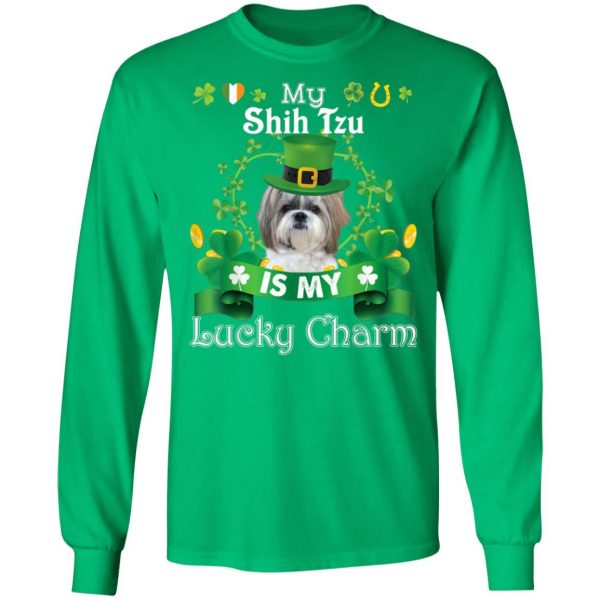 My Shih Tzu Dog Is Lucky Charm Leprechaun St Patrick Day T-Shirt, Long Sleeve, Hoodie