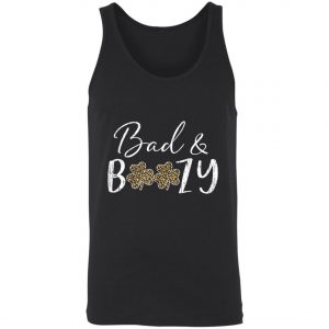 Bad and Boozy Plaid Leopard Shamrock Saint Patrick Day T-Shirt, Long Sleeve, Tank Top