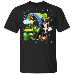 Bernese Mountain St Patricks Day Irish Shamrock Dog T-Shirt, Long Sleeve, Tank Top