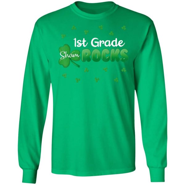 1st Grade Shamrocks St Patricks Day Kid Boy Girl Shirt, Long Sleeve