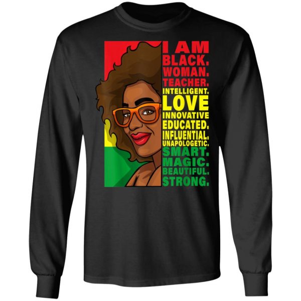 Black History Month Teacher Women African Teachers Glasses T-Shirt, Hoodie, LS