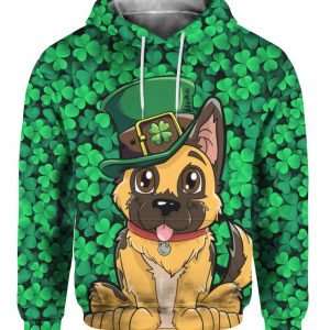 German Shepherd Leprechaun St. Patricks Day 3D Print Shirt, Hoodie, Long Sleeve