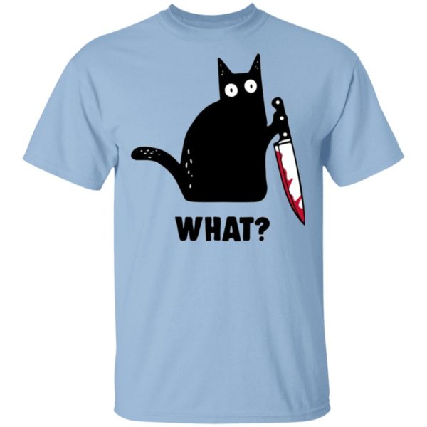 Cat What Murderous Black Cat With Knife Shirt