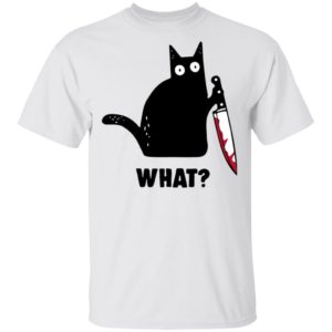 Cat What Murderous Black Cat With Knife Shirt