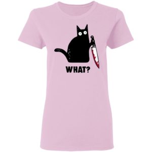 Cat What Murderous Black Cat With Knife Shirt