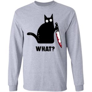 Cat What Murderous Black Cat With Knife Shirt