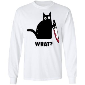 Cat What Murderous Black Cat With Knife Shirt