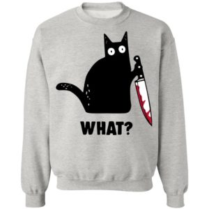 Cat What Murderous Black Cat With Knife Shirt