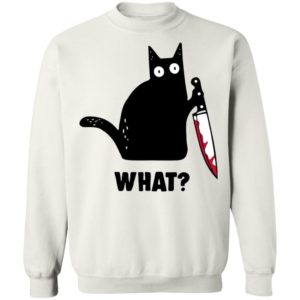 Cat What Murderous Black Cat With Knife Shirt