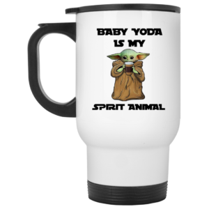 Baby Yoda Is My Spirit Animal Coffe Mug, Necklace