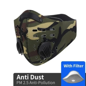 Army Camo Marine Filter Activated Carbon Pm 25  Face Mask