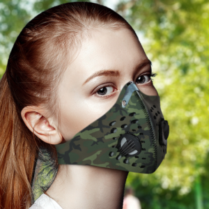 Camo Face Mask with Filter Activated Carbon PM 2.5