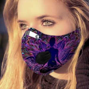 Psychedelic Lotus Yoga Face Mask with Filter PM 2.5