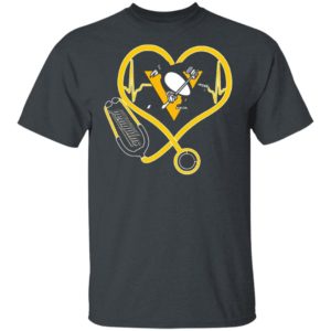 Nurse Stethoscope Love Heartbeat Pittsburgh Penguins T-Shirt
