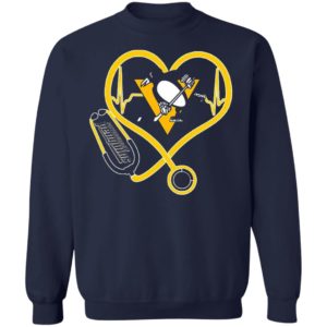 Nurse Stethoscope Love Heartbeat Pittsburgh Penguins T-Shirt