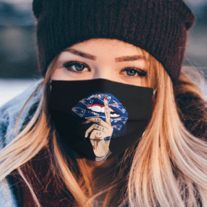 Shut The Fuck Up Fingers Tattoo Glossy Lips New England Patriots Face Mask