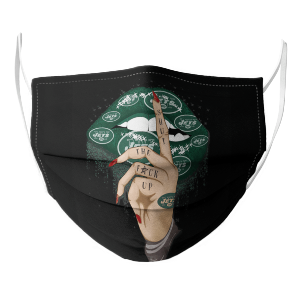 Shut The Fuck Up Fingers Tattoo Glossy Lips New York Jets Face Mask