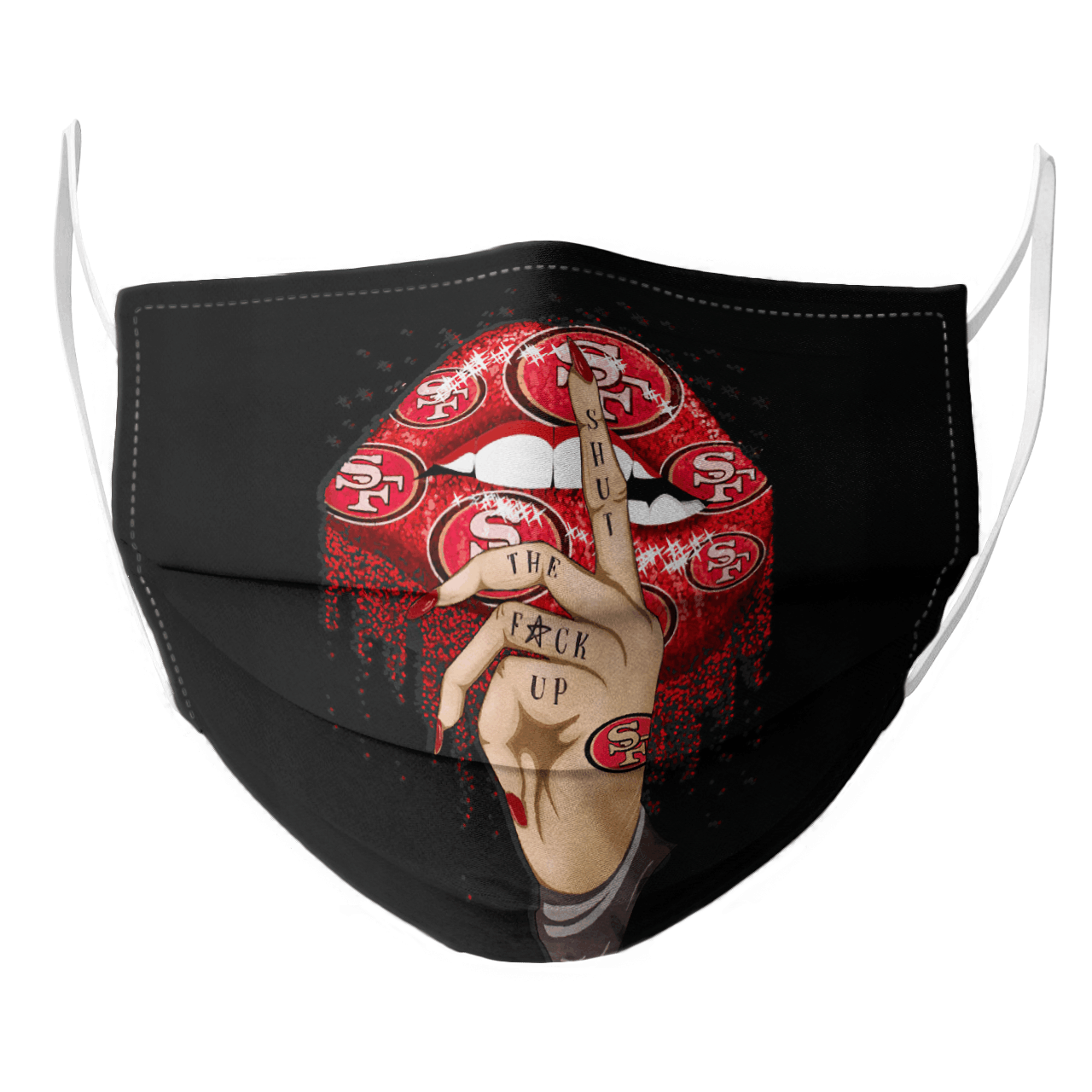 Sexy Lips San Francisco 49ers Shhh Cotton Face Mask