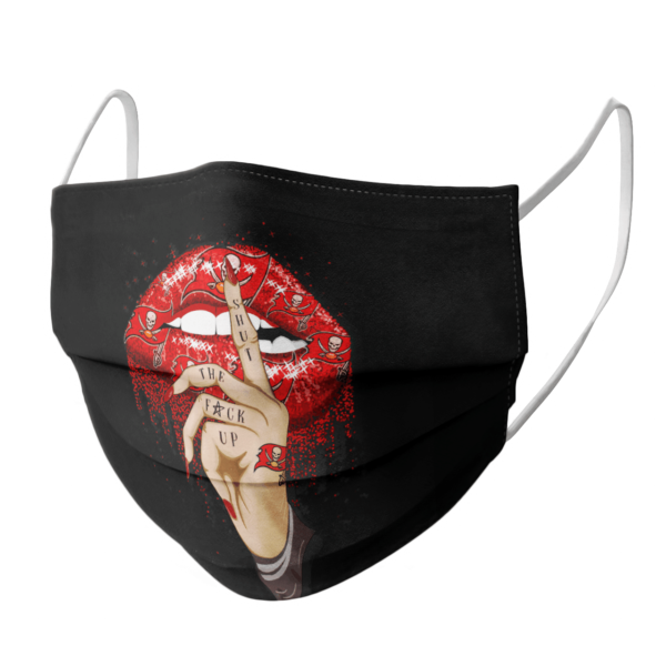 Shut The Fuck Up Fingers Tattoo Glossy Lips Tampa Bay Buccaneers Face Mask