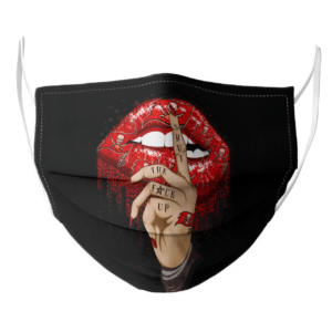 Shut The Fuck Up Fingers Tattoo Glossy Lips Tampa Bay Buccaneers Face Mask