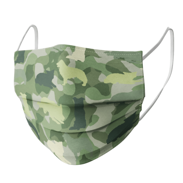 Border Collie Camo Pattern Face Mask
