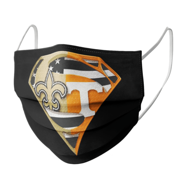 New Orleans Saints and Tennessee Volunteers Superman Face Mask