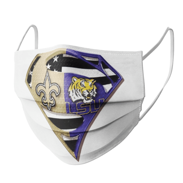 New Orleans Saints Lsu Tigers Superman Face Mask