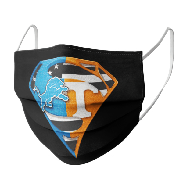 Detroit Lions and Tennessee Volunteers Superman Face Mask