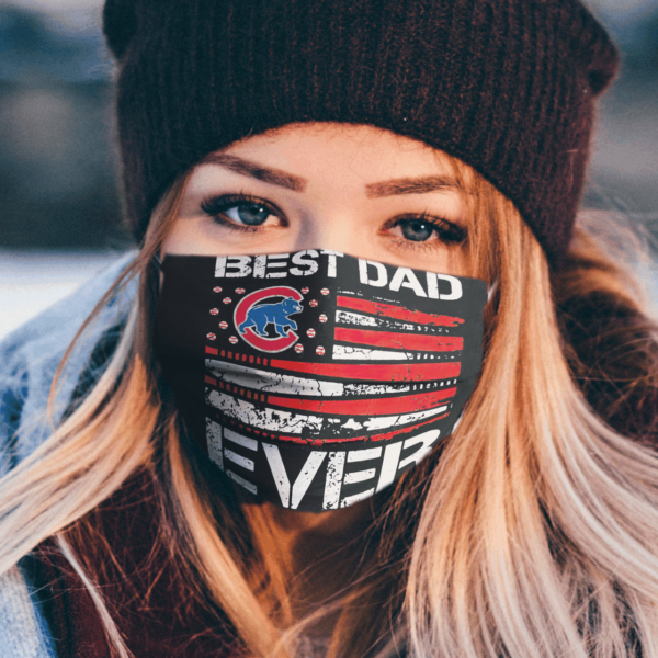 Chicago Cubs Best Dad Ever American Flag Happy Father Day Face Mask