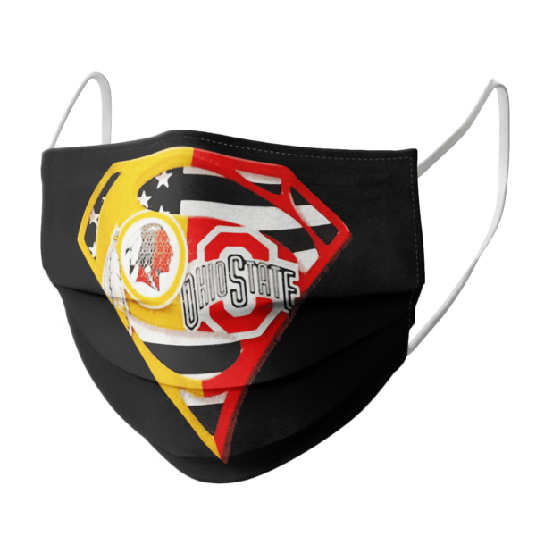 Washington Redskins And Ohio State Buckeyes Diamond American Flag Superman Face Mask