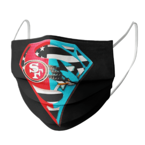 San Francisco 49Ers And San Jose Shark Diamond American Flag Superman Face Mask