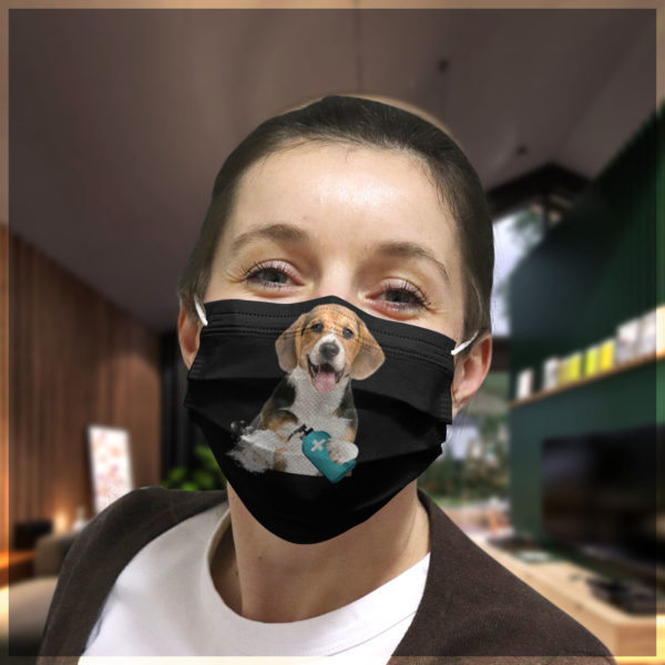 Beagle Dog Wash Your Hand Quarantined 2020 face mask 1