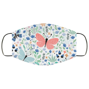 Hand Drawn Butterflies Face Mask Washable Reusable