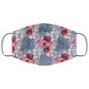 Navy Flowers Burgundy Face Mask Washable Reusable