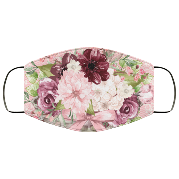 Pretty Pink Flowers Face Mask Washable Reusable