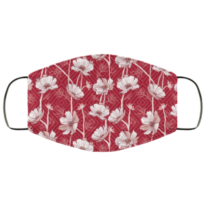 Red Wild Flower Face Mask Washable Reusable
