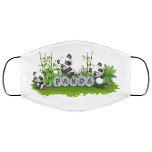 Panda Together In Garden Face Mask Washable Reusable