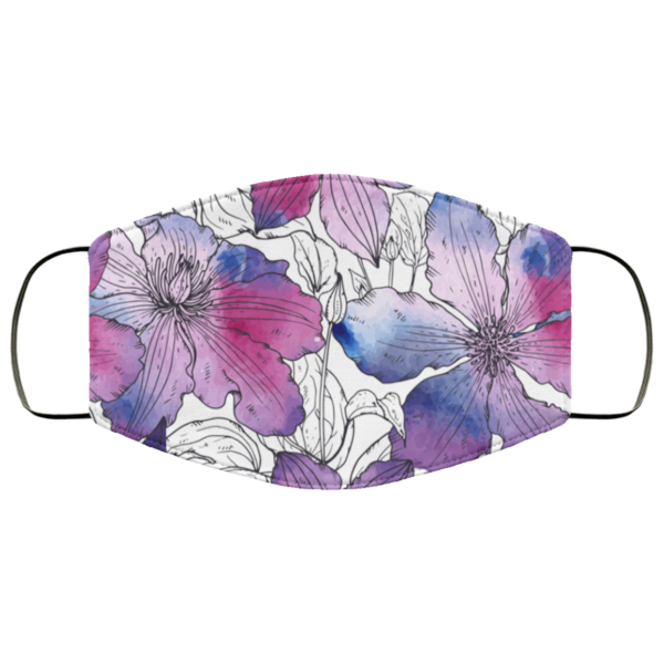 Clematis Flowers Floral Face Mask Washable Reusable