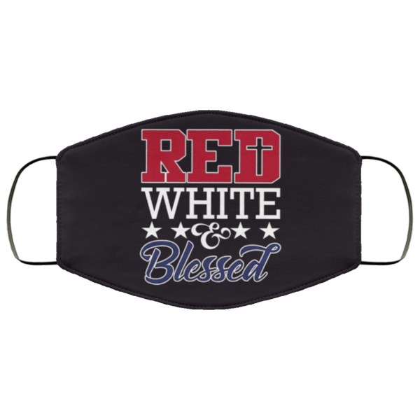 Red White and Blessed Face Mask Washable Reusable
