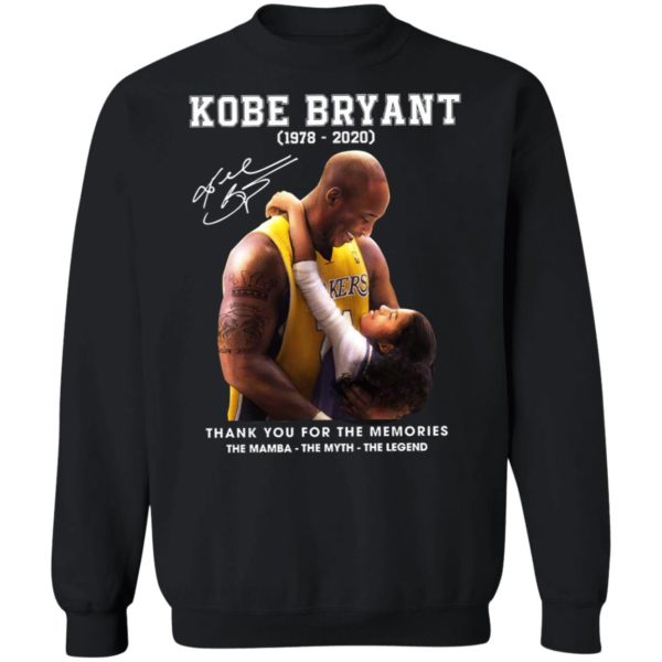 Kobe Bryant And Gigi Thank You For The Memories The Mamba The Myth The Legend Shirt